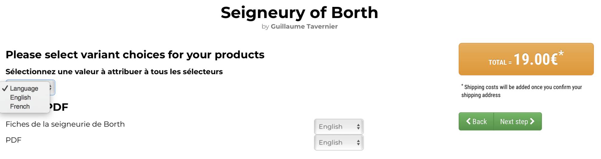 Seigneury Of Borth Guillaume Tavernier Game On Table Top