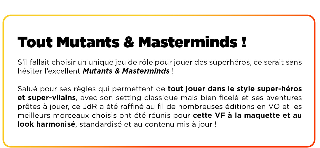 L'intégrale de Mutants & Masterminds