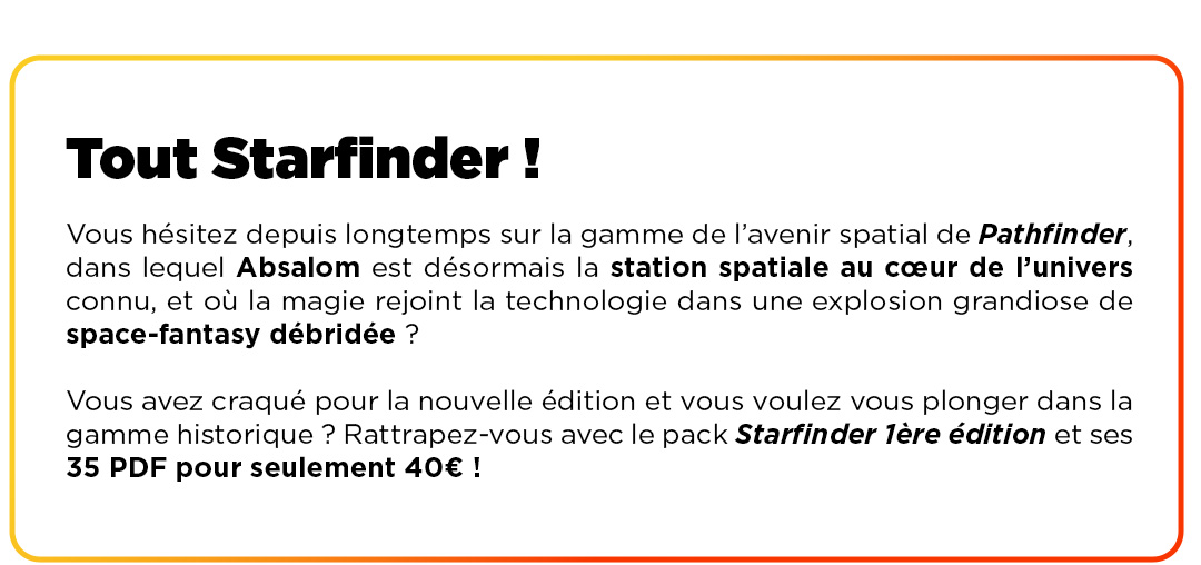 Tout Starfinder en 35 PDF